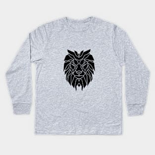 Lion Head Poly Kids Long Sleeve T-Shirt